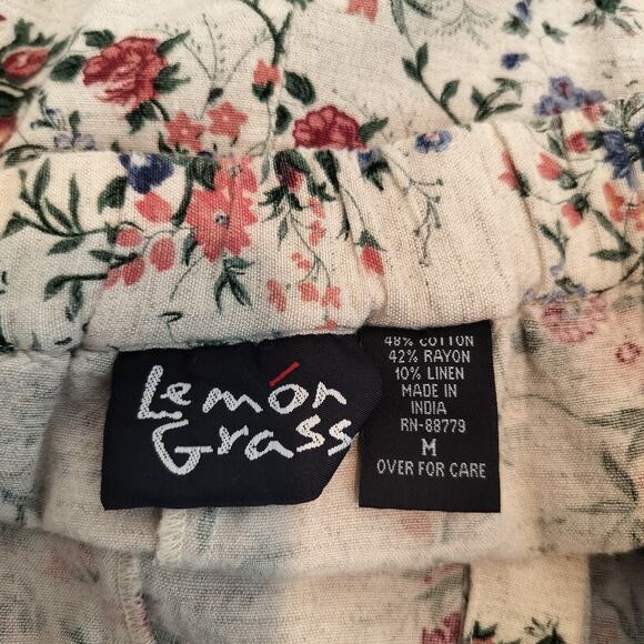 Lemon Grass Floral Maxi Skirt Button Front Elastic Waist - Picture 8 of 8